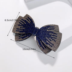 Rhinestone Bow Hairpin Back Head Clip Headdress Spring Clip