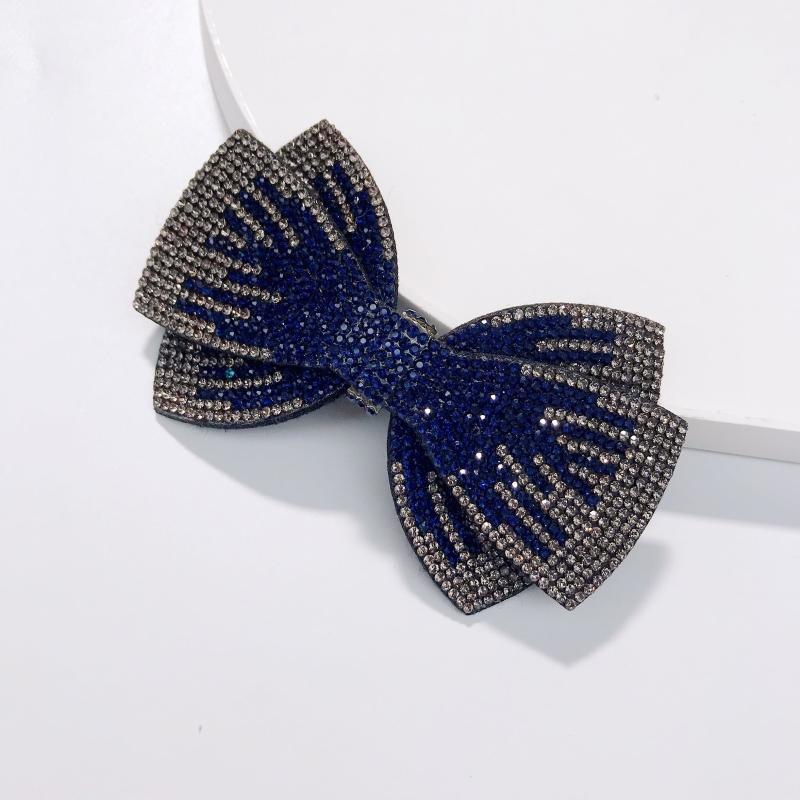 Rhinestone Bow Hairpin Back Head Clip Headdress Spring Clip
