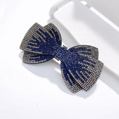 Rhinestone Bow Hairpin Back Head Clip Headdress Spring Clip
