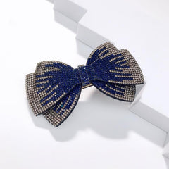 Rhinestone Bow Hairpin Back Head Clip Headdress Spring Clip