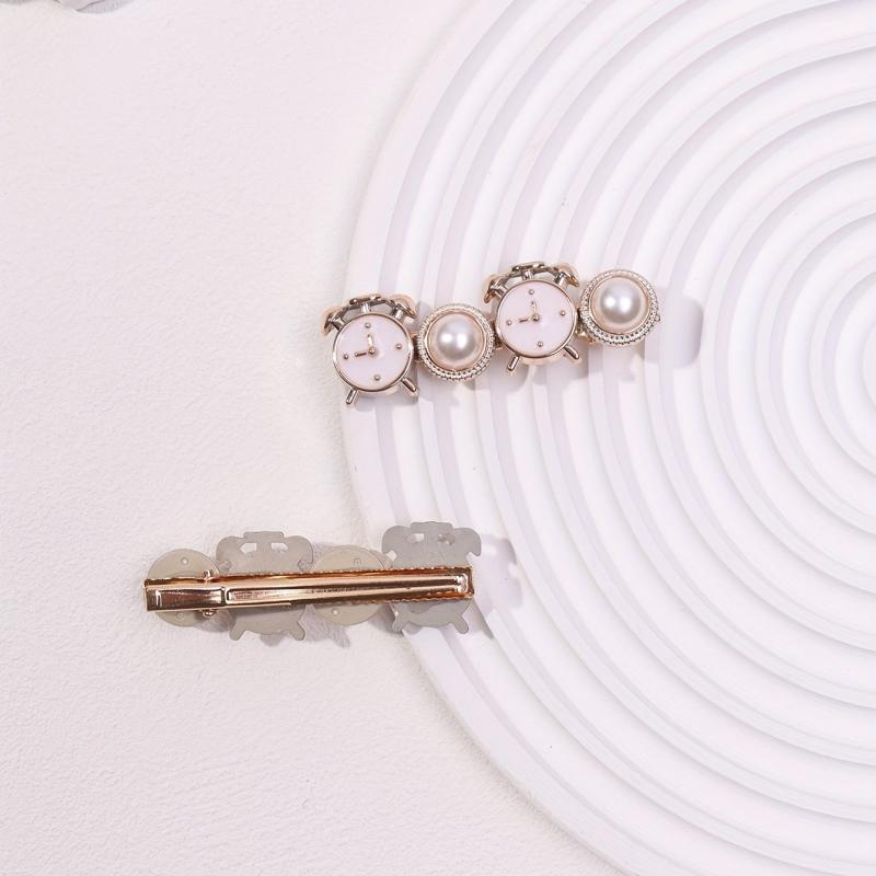 2pcs Faux Pearl Duck Billed Hair Clip for Women