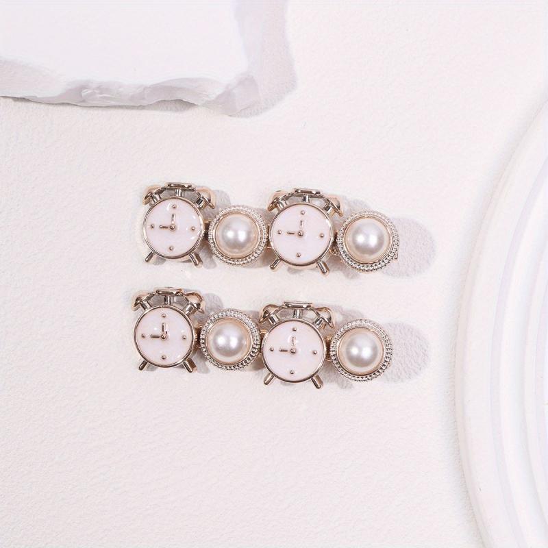 2pcs Faux Pearl Duck Billed Hair Clip for Women
