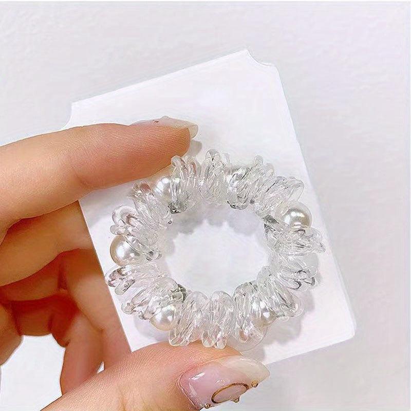 Beaded Hair Ring Elastic Ponytail Holder Hair Accessory