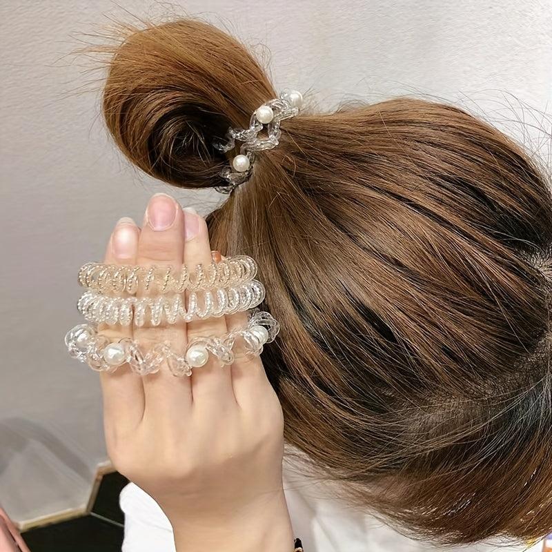 Beaded Hair Ring Elastic Ponytail Holder Hair Accessory