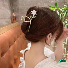 Metal Flower Hair Claw Clip Strong Hold for Thick Hair
