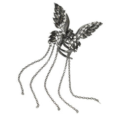 Golden Butterfly Hair Claw Clips with Tassel for Women Vintage