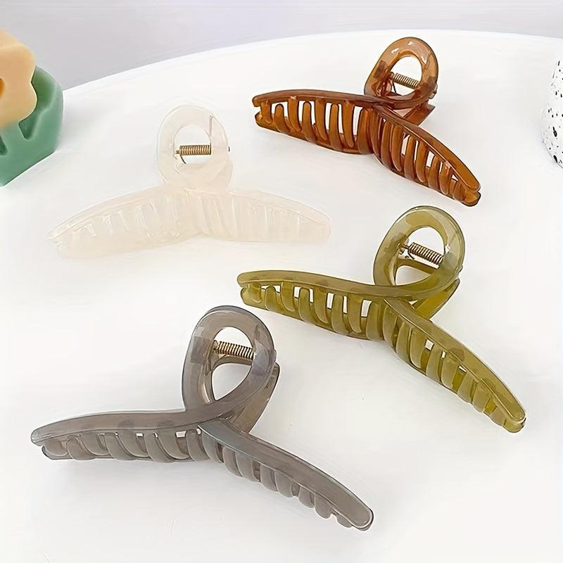 4pcs Jelly Hair Claw Clip Nonslip Ponytail Holder