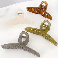 4pcs Jelly Hair Claw Clip Nonslip Ponytail Holder