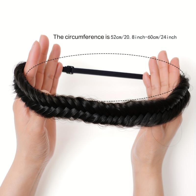 Braided Headband Synthetic Elastic Hairpiece For Women Girls