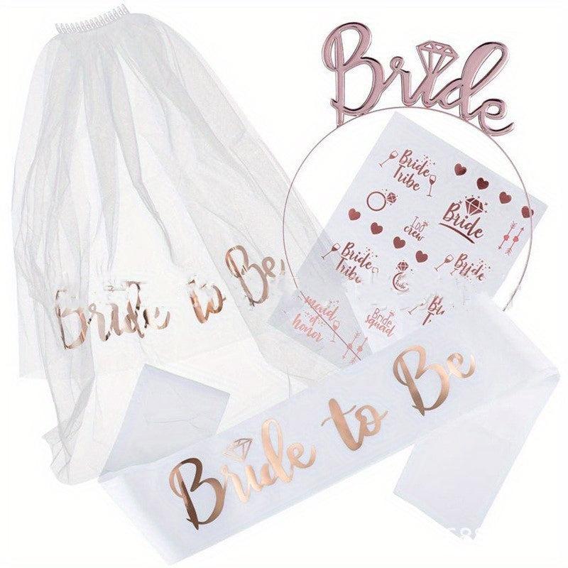 Bachelorette Party Veil & Headband Set for Bride To Be