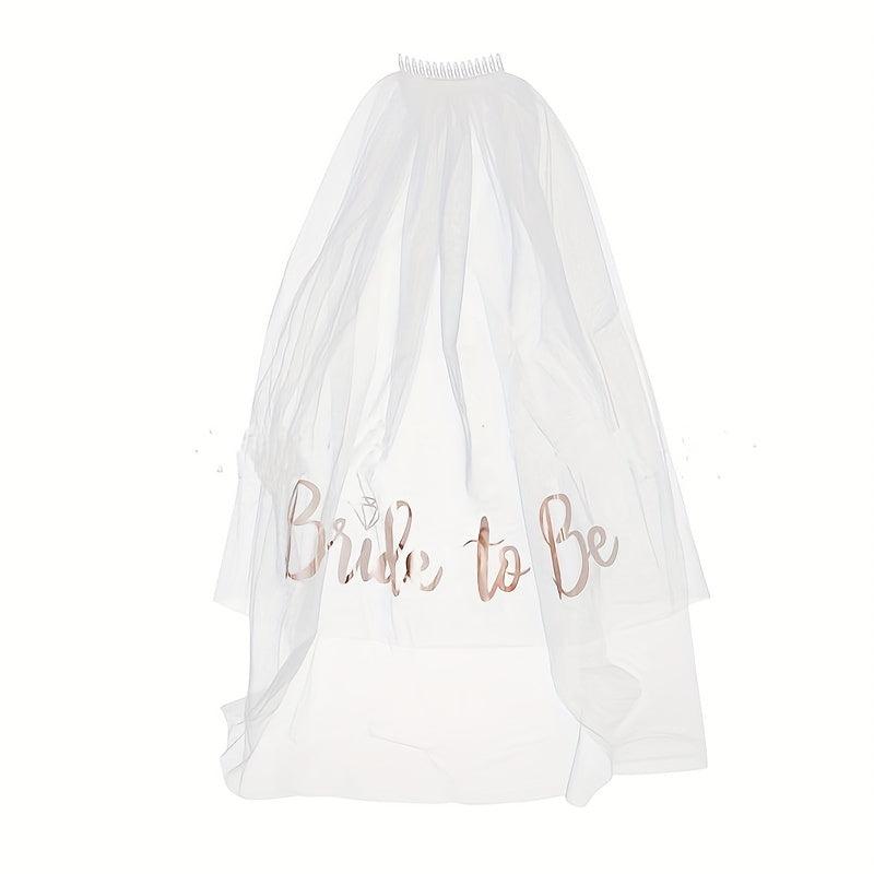 Bachelorette Party Veil & Headband Set for Bride To Be