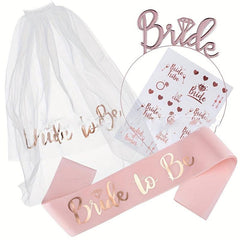 Bachelorette Party Veil & Headband Set for Bride To Be