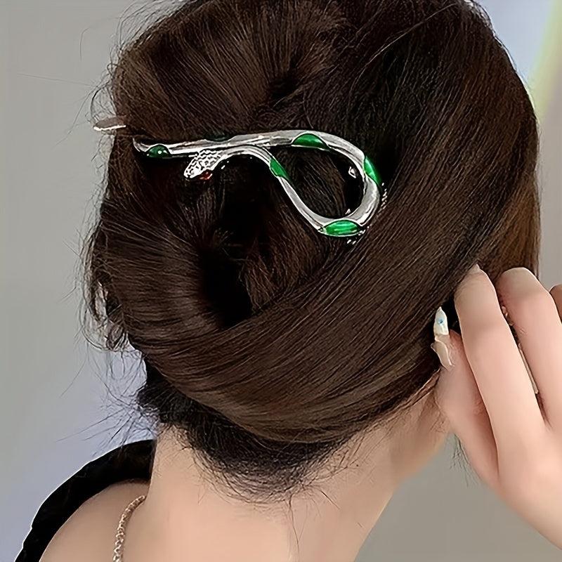 Vintage Snake Shape Hair Clip Female Head Hair Clip Small Snake Twist Claw Updo