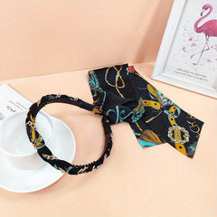 Satin Fabric Headband Retro Ribbon Hair Band Non Slip Hair Hoop Access