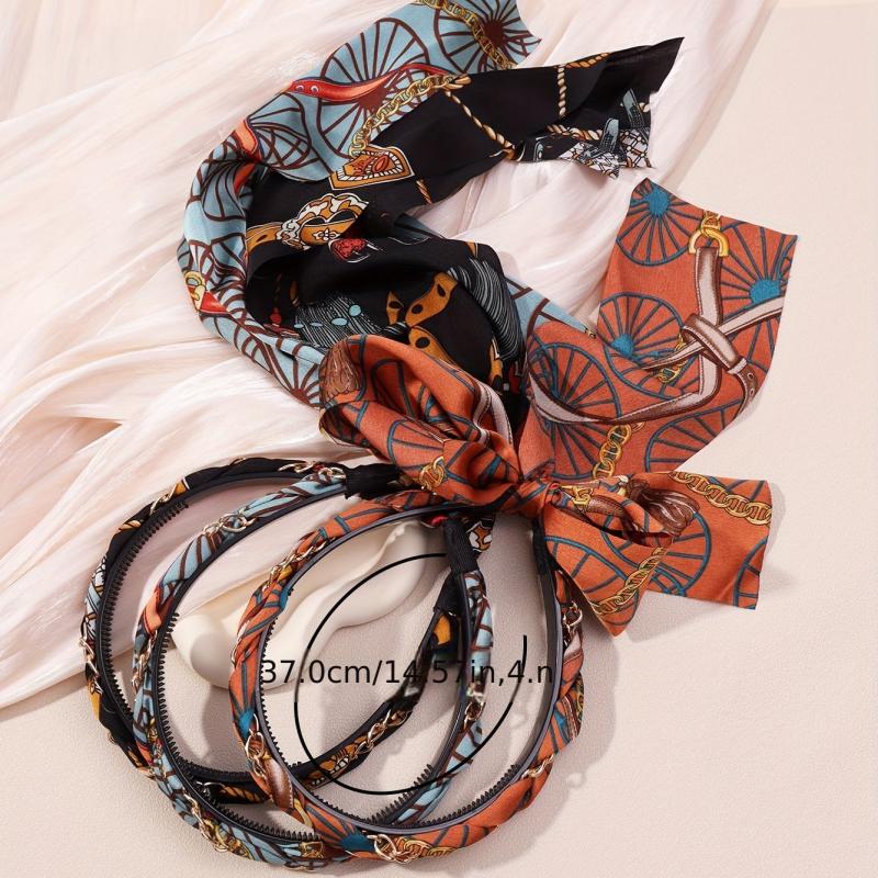 Satin Fabric Headband Retro Ribbon Hair Band Non Slip Hair Hoop Access