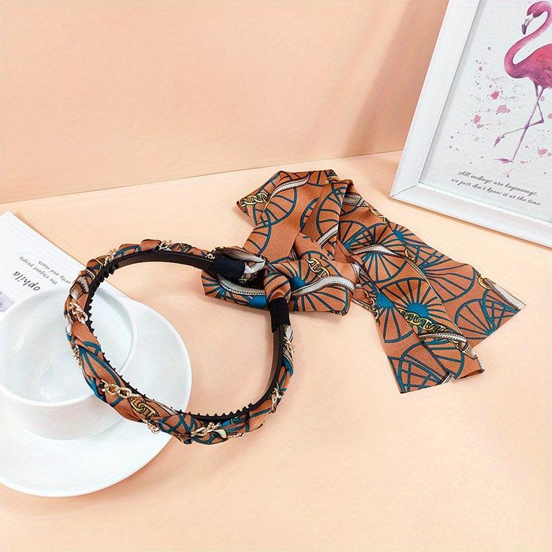 Satin Fabric Headband Retro Ribbon Hair Band Non Slip Hair Hoop Access