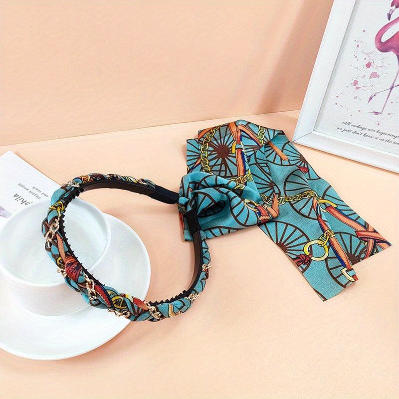 Satin Fabric Headband Retro Ribbon Hair Band Non Slip Hair Hoop Access