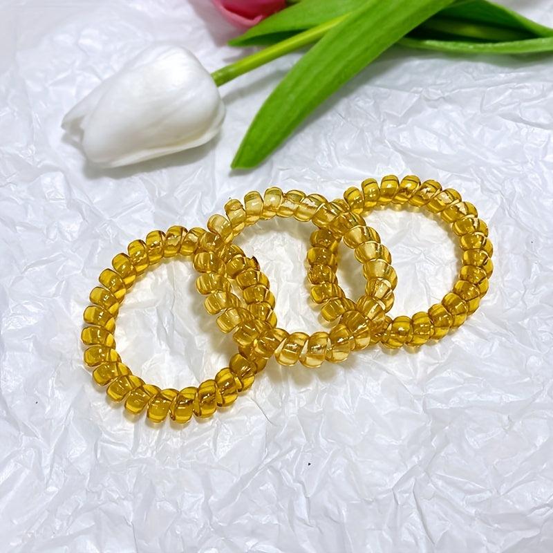 3pcs Spiral Hair Tie Elastic Hair Rope No Hair Damage Ponytail Hair Tie