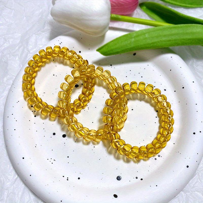 3pcs Spiral Hair Tie Elastic Hair Rope No Hair Damage Ponytail Hair Tie