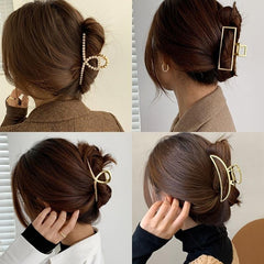 6pcs Gold Hair Claw Clip for Women Metallic Shark Claw Jaw Clip