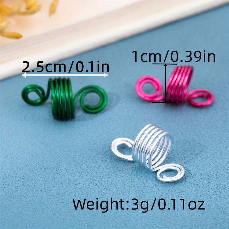 10pcs Colorful Dreadlock Braid Hair Ring Aluminum Hair Clip