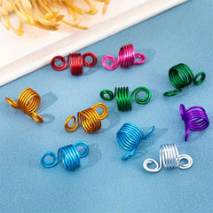 10pcs Colorful Dreadlock Braid Hair Ring Aluminum Hair Clip