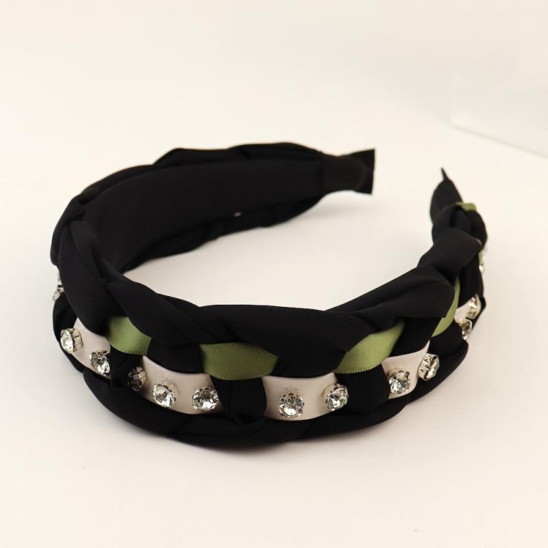 Synthetic Hair Braided Headband with Houndstooth Scarf