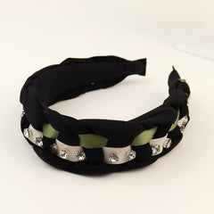 Synthetic Hair Braided Headband with Houndstooth Scarf
