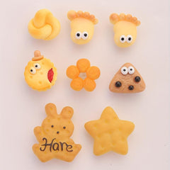 8pcs Rabbit Cookies Shoe Charm Star Bread Clogs Accessories
