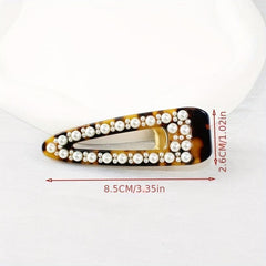 Vintage Faux Pearl Hair Clip for Women and Girls