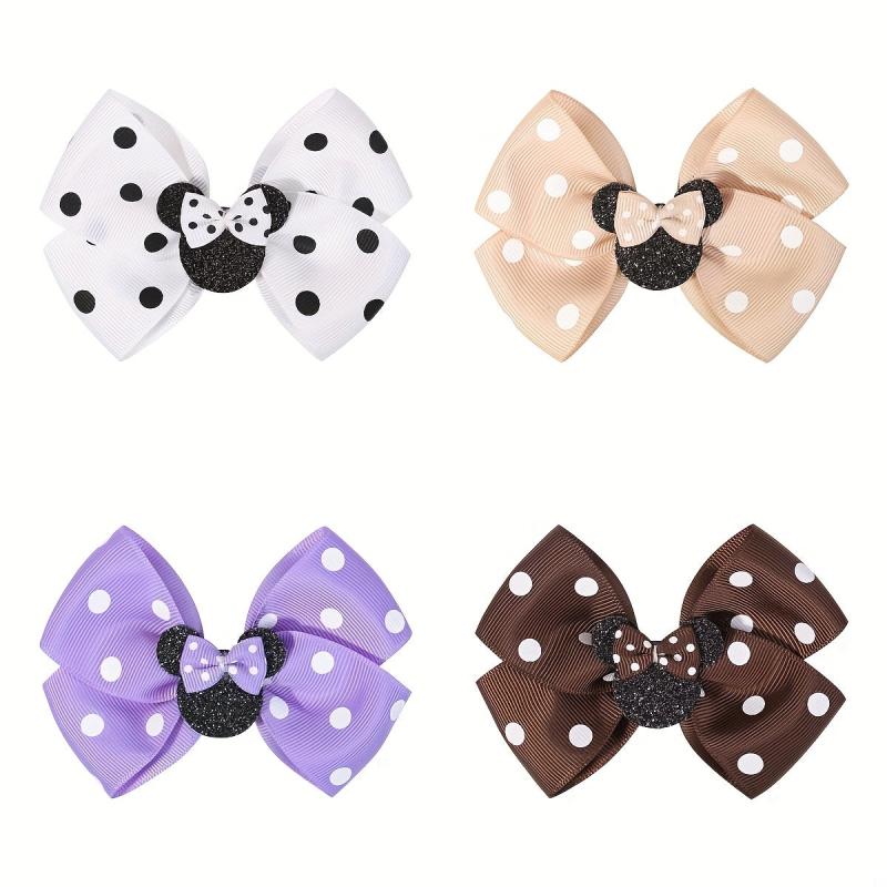 Sequin Hair Clip with Polka Dot Bow Hair Accessories