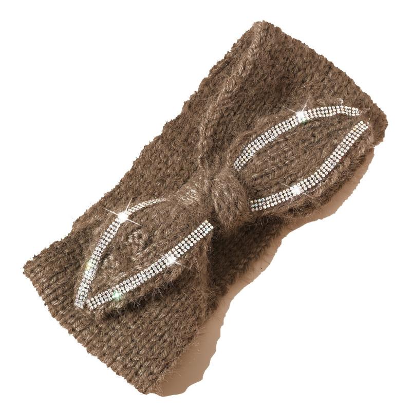 Rhinestone Woven Hair Band Headband Solid Crochet Hair Accessory