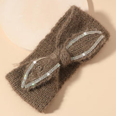 Rhinestone Woven Hair Band Headband Solid Crochet Hair Accessory