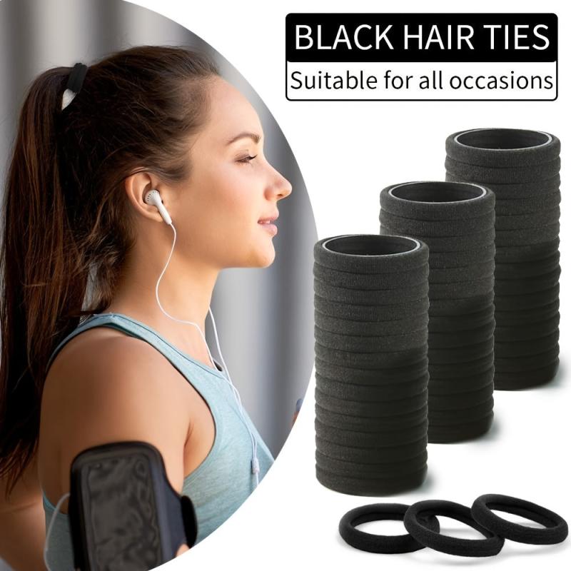 100PCS Seamless Thick Hair Band Elastic Hair Ties No Damage Ponytail