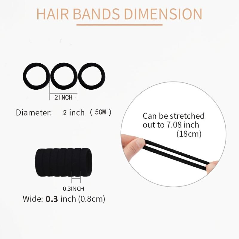 100PCS Seamless Thick Hair Band Elastic Hair Ties No Damage Ponytail