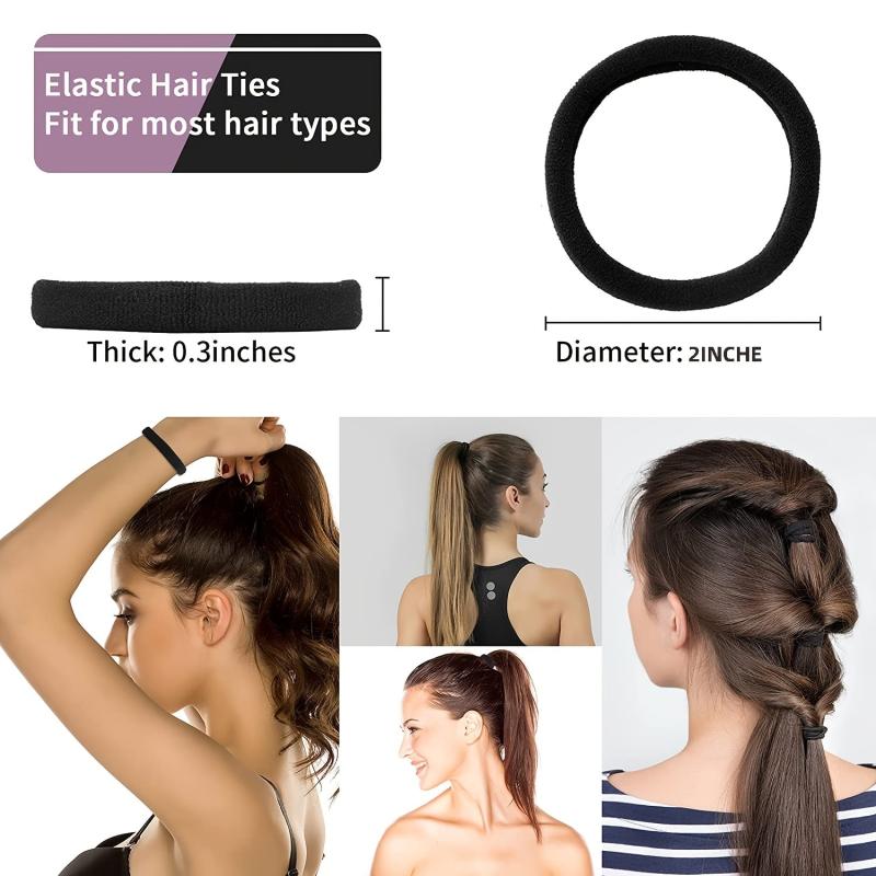 100PCS Seamless Thick Hair Band Elastic Hair Ties No Damage Ponytail