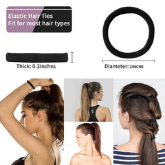 100PCS Seamless Thick Hair Band Elastic Hair Ties No Damage Ponytail