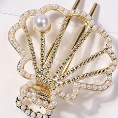 Vintage Rhinestone Pearl Hair Clip Sweet Hair Accessory