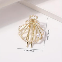 Vintage Rhinestone Pearl Hair Clip Sweet Hair Accessory