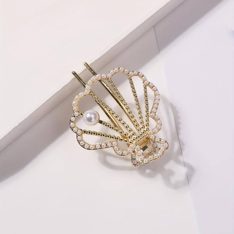 Vintage Rhinestone Pearl Hair Clip Sweet Hair Accessory