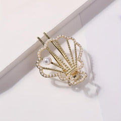 Vintage Rhinestone Pearl Hair Clip Sweet Hair Accessory