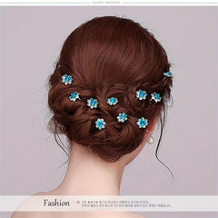 Crystal Flower Hair Pin Rhinestone Hairpin Bridal Wedding Hair Jewelry
