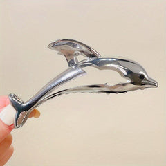 Alloy Dolphin Hair Claw Ocean Series Nonslip Ponytail Holder