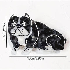 French Bulldog Hair Claw Nonslip Ponytail Holder
