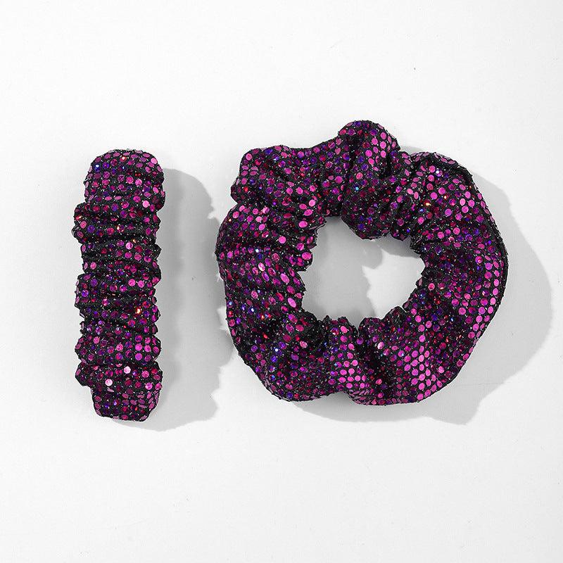Sequins Fabric Large Scrunchie Hair Tie Ponytail Hair Rope Y2K Hair Accessories