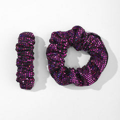 Sequins Fabric Large Scrunchie Hair Tie Ponytail Hair Rope Y2K Hair Accessories
