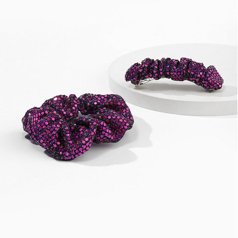 Sequins Fabric Large Scrunchie Hair Tie Ponytail Hair Rope Y2K Hair Accessories