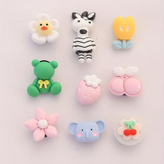 9pcs Cartoon Shoe Buckles Animal Fruit Plant Clogs Sandal Buckles