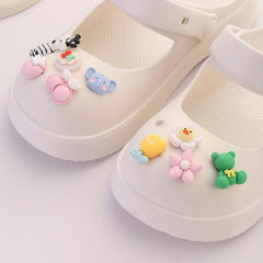 9pcs Cartoon Shoe Buckles Animal Fruit Plant Clogs Sandal Buckles