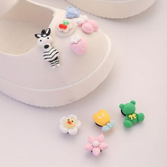 9pcs Cartoon Shoe Buckles Animal Fruit Plant Clogs Sandal Buckles